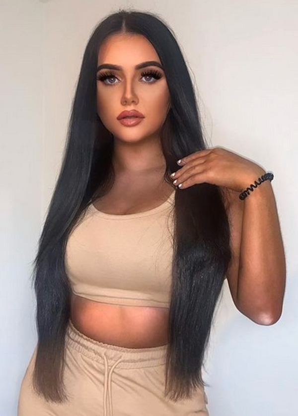 Cait wearing the 24" X-Treme Natural Black #1B